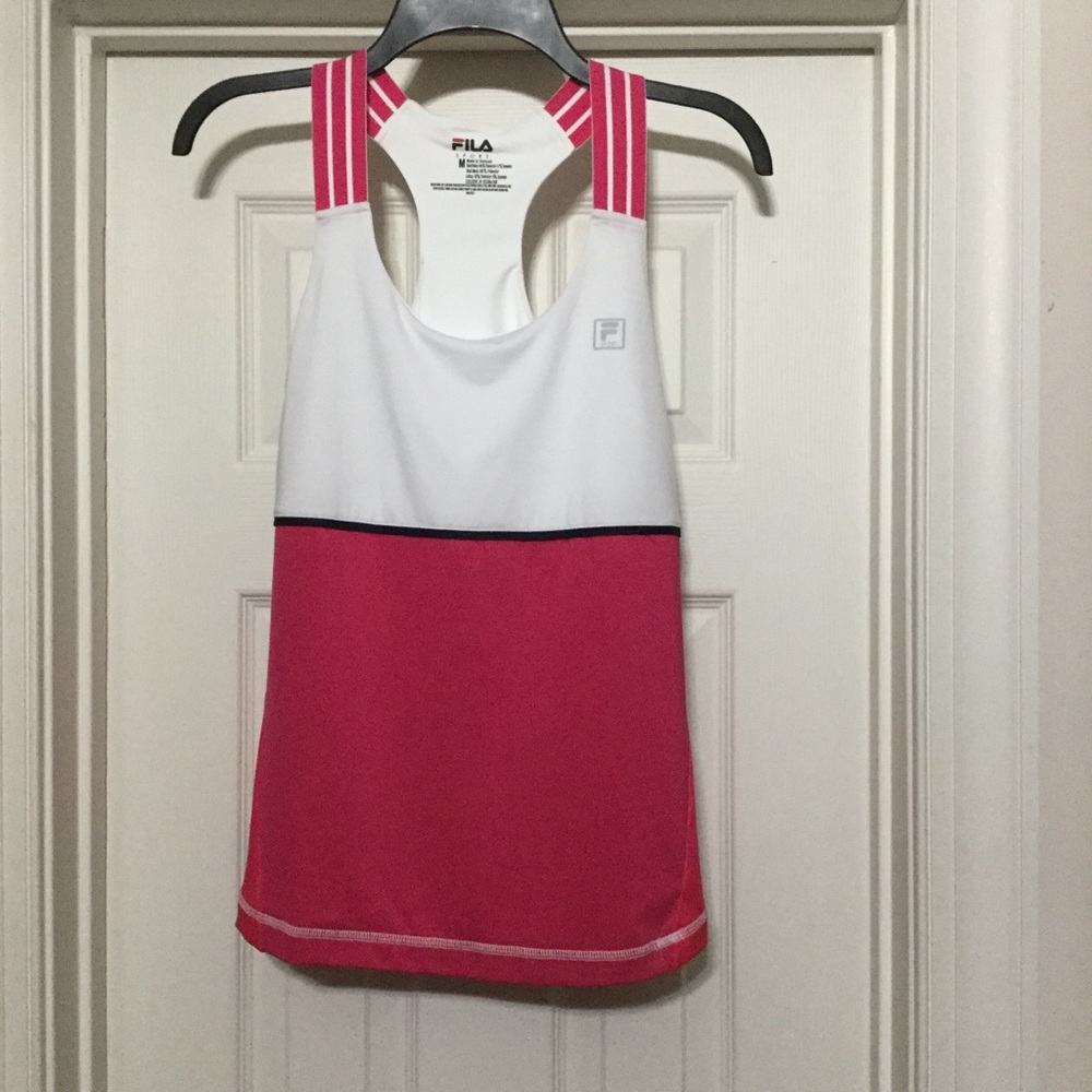 FILA Sport pink and white athletic tank top